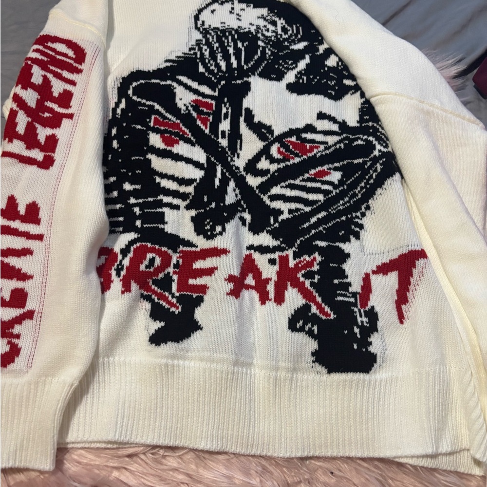 Nike White and Red Graphic Vest